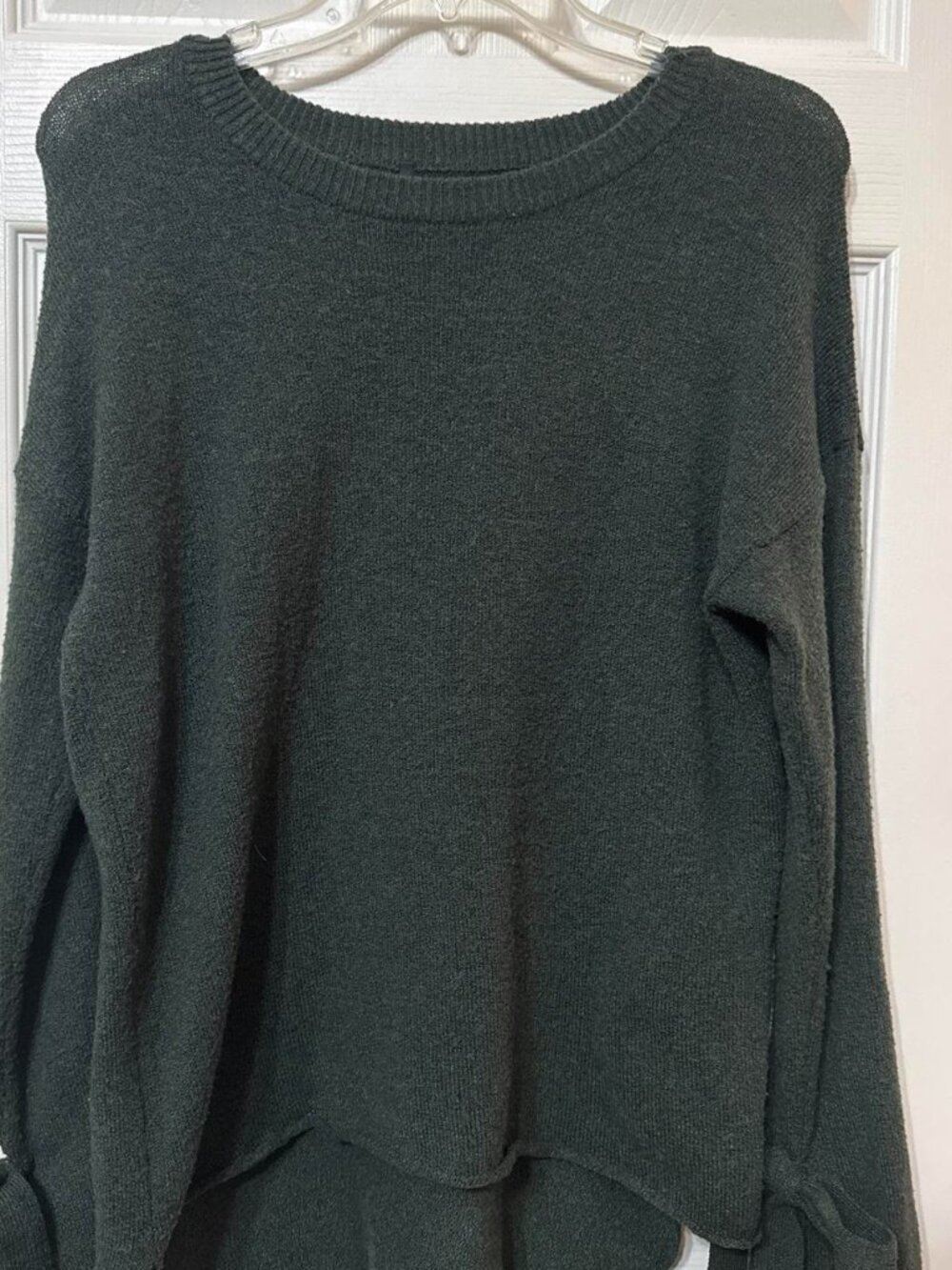 Buffalo David Bitton Green sweater with sleeve tie detail #knitwear #winterwear